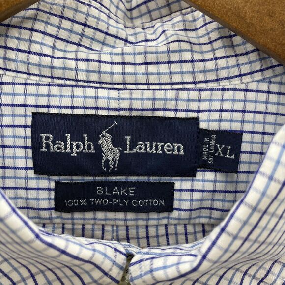 Ralph Lauren Blake Shirt Mens XL Blue Flannel Plaid Preppy Corpcore Button Down - Picture 6 of 15
